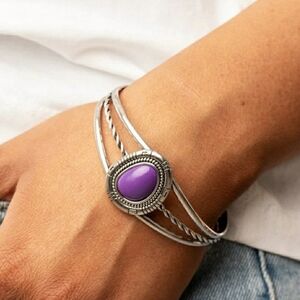 Elegant Silver and Purple Women's Bracelet